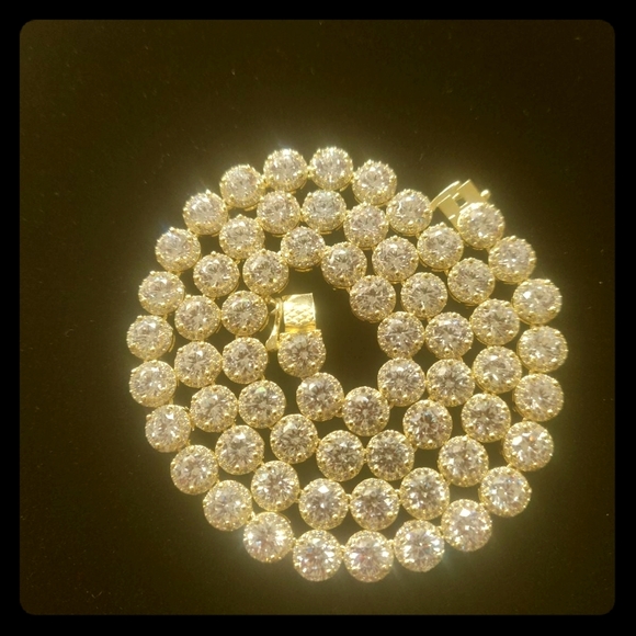 22 inch Icy Gold Finished Custom Tennis